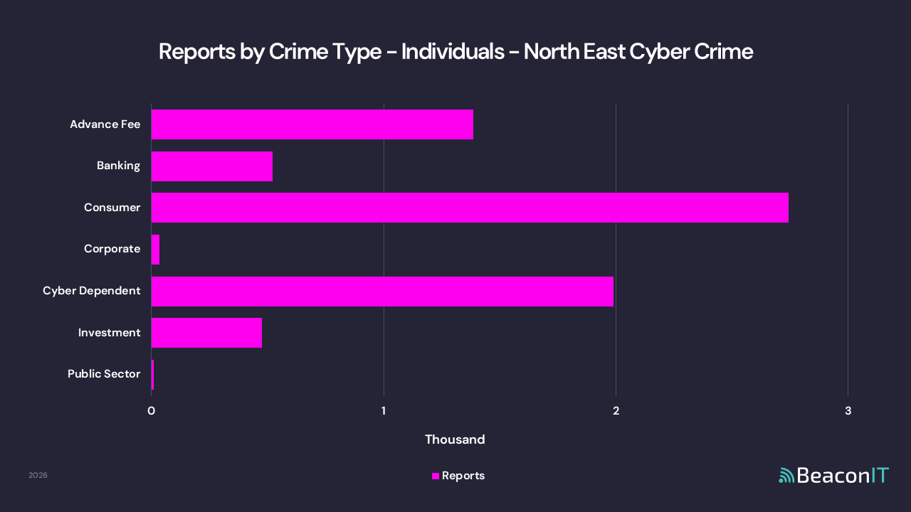 Reports by Crime Type - Individuals - North East Cyber Crime